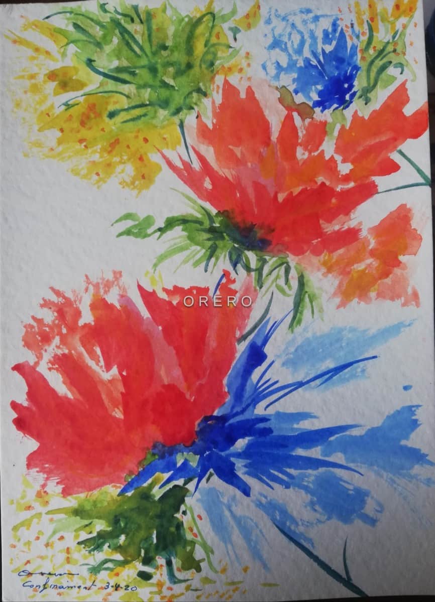 Flors amb aquarel·la i tintes